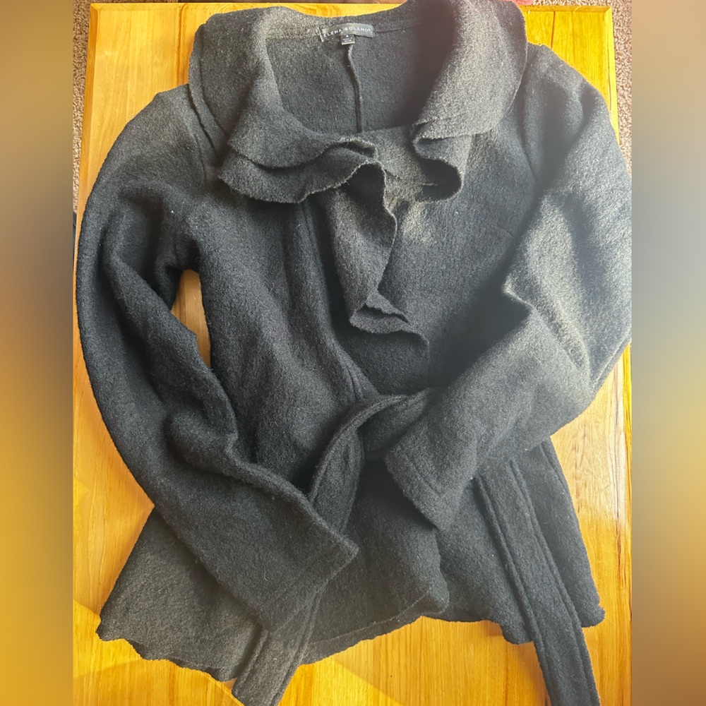 Black Ruffled Cardigan - Picture 4 of 4